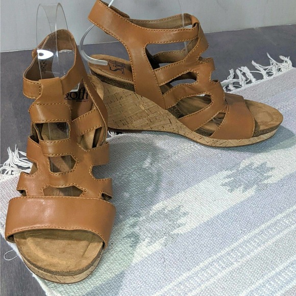 Sofft Courtnee Luggage Sandals Leather Strappy - Picture 3 of 8